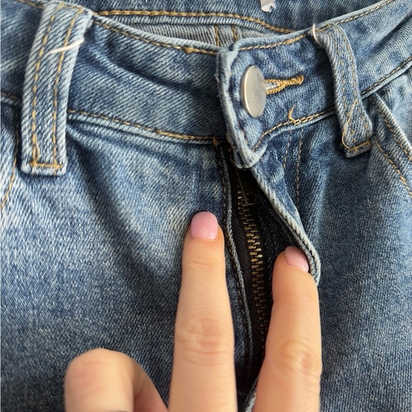 OAK + FORT Wide Leg High Rise 25” Crop Denim Jeans Size 26/Medium - Picture 6 of 10